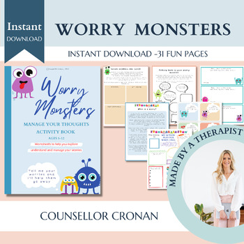 Preview of Coping skills. Worry monster activities and worksheets to help cope with worries
