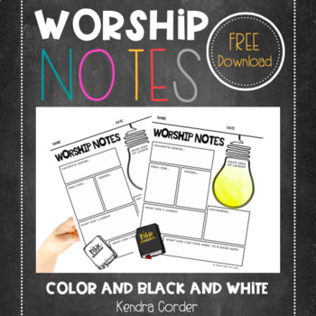 Preview of Worship Notes for Kids