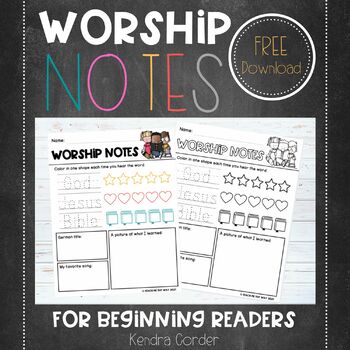 Preview of Worship Notes for Beginning Readers