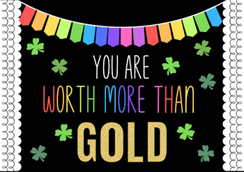 Preview of Worth More Than Gold, March Bulletin Board Kit, St. Patrick's Day Bulletin Board
