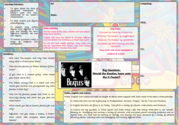 Preview of Would The Beatles have won The X-Factor - Topic Map and Home Learning Bingo