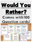 Would You Rather? 100 Mini cards of fun questions!