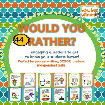 Preview of Would You Rather? 44 Questions & Writing Prompts