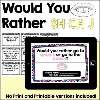 Preview of Would You Rather Articulation Carry Over: SH CH J NO PRINT and Cards