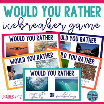 Preview of Would You Rather Back to School Icebreaker Game - BTS Activity