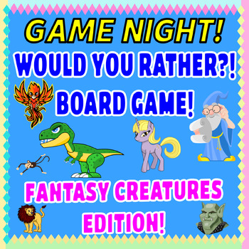 Preview of Would You Rather Board Game Fantasy Creatures Edition Family Conversation