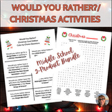 Would You Rather Carols/Christmas Puzzles Middle School Bu