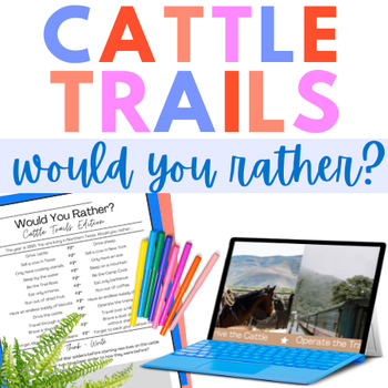 Preview of Would You Rather? Cattle Trails Game and Worksheet (SS5H1)