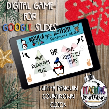 Preview of Would You Rather - Christmas/Decemeber Digital Game for Google Slides/Meet/Zoom