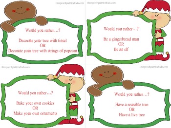 Printable Christmas Would You Rather Questions for Kids