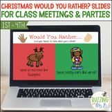 Would You Rather Christmas themed slides for morning meeti