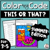 Would You Rather Color by Number Summer Theme | End of the