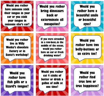 Conversation Fun: 140 Would you Rather Cards