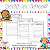 Would You Rather? Exposition / Opinion Writing Templates (