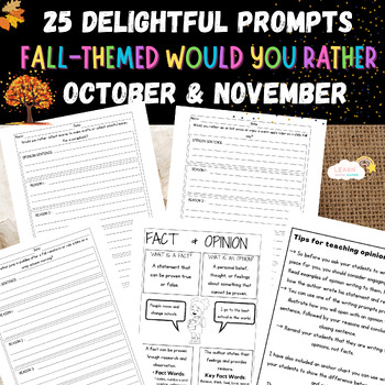 Fall Would You Rather Opinion Writing Prompts 3rd 4th Grade - The