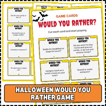 Preview of Would You Rather Game Halloween Activites Halloween Craft Halloween Worksheet