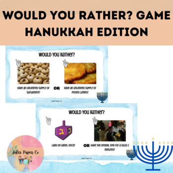 Preview of Would You Rather? Game Hanukkah, Chanukah Edition Winter Holidays
