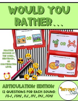 Would You Rather Game for Articulation by Beyond Cute Speech Therapy