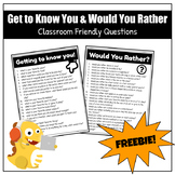 Would You Rather & Get to Know You Questions | FREEBIE