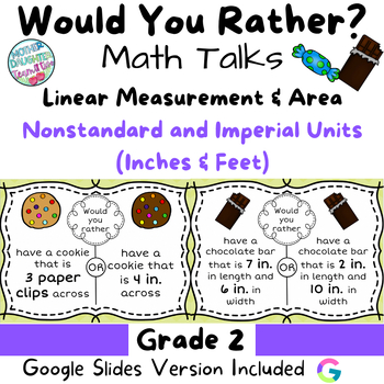 Preview of Would You Rather - Gr. 2 Math Talks Measurement Non-standard and Imperial Units