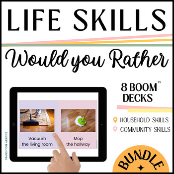 Preview of Would You Rather INDEPENDENT LIVING & LIFE SKILLS | Boom Cards Bundle