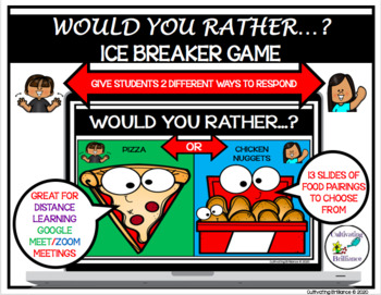 Preview of Would You Rather...? Ice Breaker Game | Distance Learning