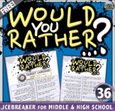 Would You Rather Questions - First Day of School Activity 