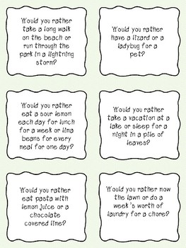 Would You Rather…? L, S, R, TH, SH, CH by Kelly McLendon | TPT