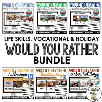 Preview of Would You Rather - Life Skills & Vocational Bundle