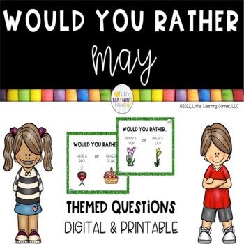 Preview of Would You Rather MAY Questions Printable and Digital