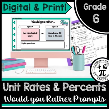 FREE} Would You Rather? Ratio & Percent Tasks