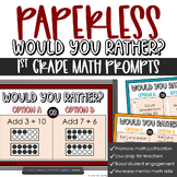 Would You Rather Math Prompts 1st Grade | Number Talks Num