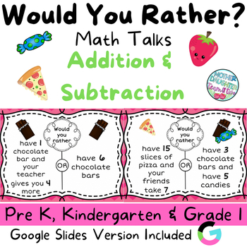 Preview of Would You Rather - Math Talks & Math Centers - Addition & Subtraction
