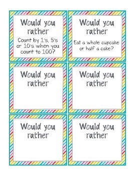 Would You Rather? Math edition by The Innovative Educator | TpT