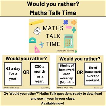 Preview of Would You Rather? - Maths Talk Time