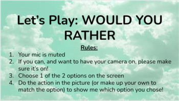 Preview of Would You Rather - Movement - Drama, Phys-ed, Getting to know you