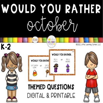 Preview of Would You Rather OCTOBER Questions Printable and Digital