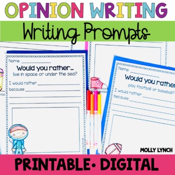 Preview of Opinion Writing Would You Rather? Questions for Writers