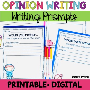 Fall Would You Rather Opinion Writing Prompts 3rd 4th Grade - The