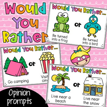 Preview of Would You Rather Opinion Writing Prompts - Paper and Digital