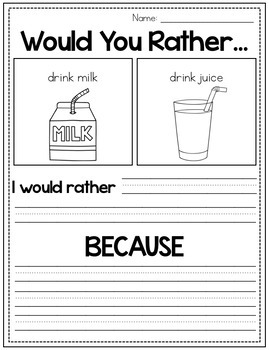 Fall Would You Rather Opinion Writing Prompts 3rd 4th Grade - The