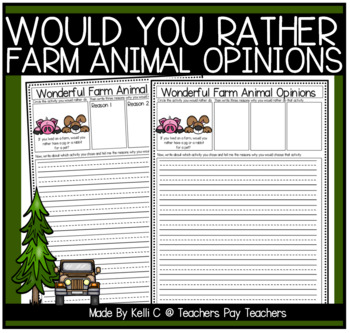 Farm Would You Rather Questions & Writing Prompts by Little Bird Resources