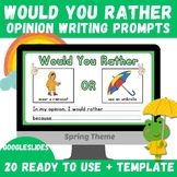 Would You Rather Opinion Writing Prompts with Sentence Sta