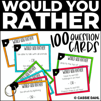 Would You Rather Questions 40 Cards Kindergarten First 