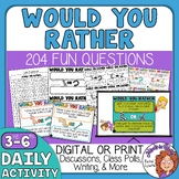 Would You Rather Questions - 204 Cards - Print Digital - S