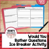 First Week of School Ice Breaker Activity Silly Would You 