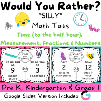 Preview of Would You Rather - SILLY - Math Talks & Math Centers -Digital/Google & Print