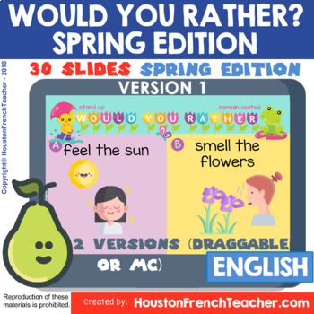 Preview of Would You Rather SPRING Digital/Virtual April Brain Breaks Activities Fun Friday