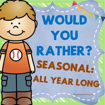 Preview of Would You Rather Questions for Kids - Conversation Cards for The Whole Year