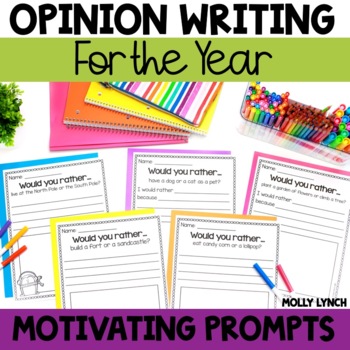 Preview of Would You Rather Opinion Writing Prompts | Seasonal Writing Prompts K, 1st, 2nd